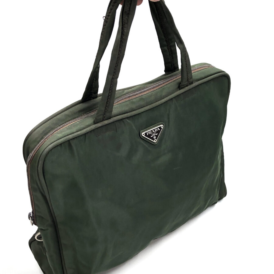 Prada Large Army Green Shoulder Bag