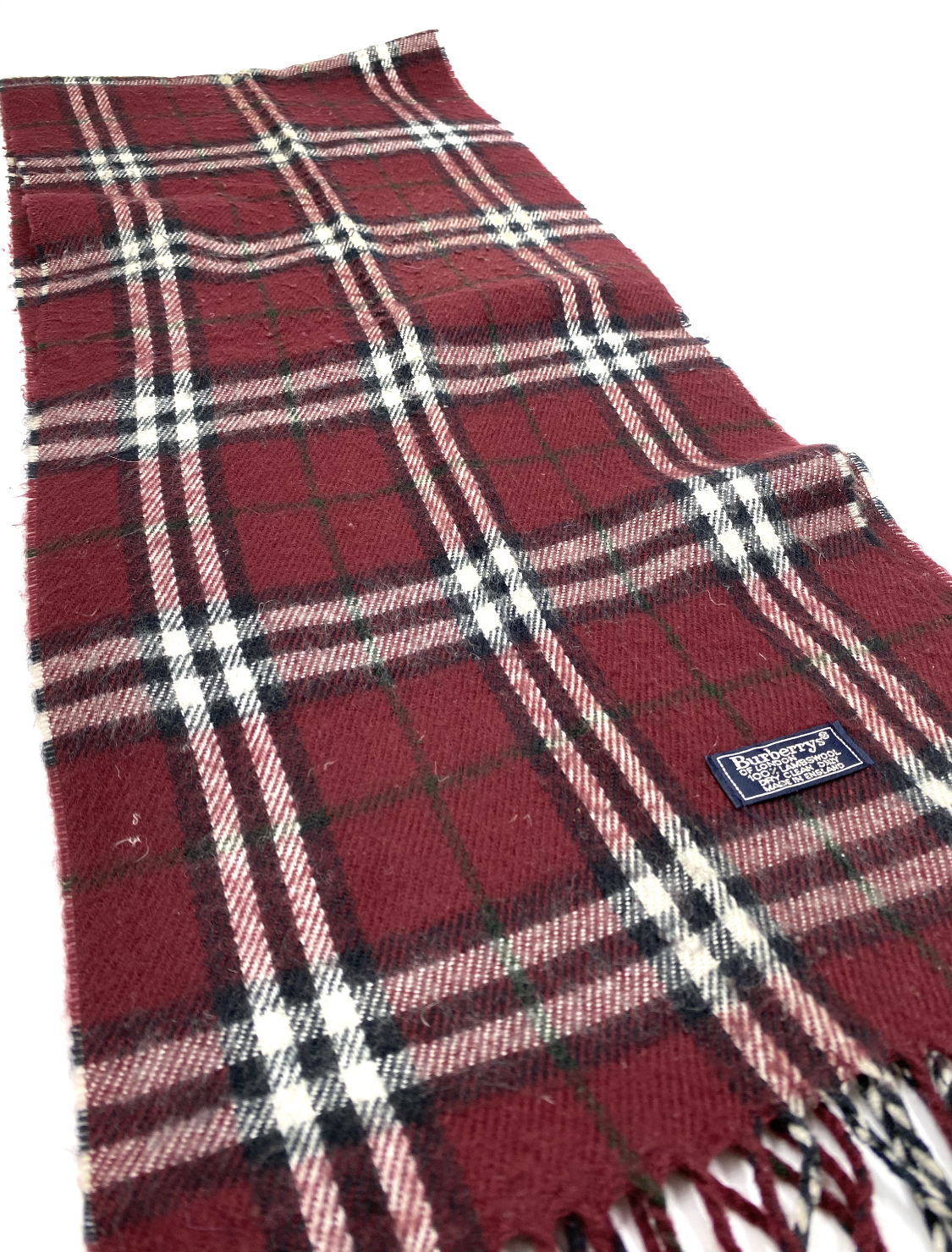 Burberrys Red Lambswool Scarf